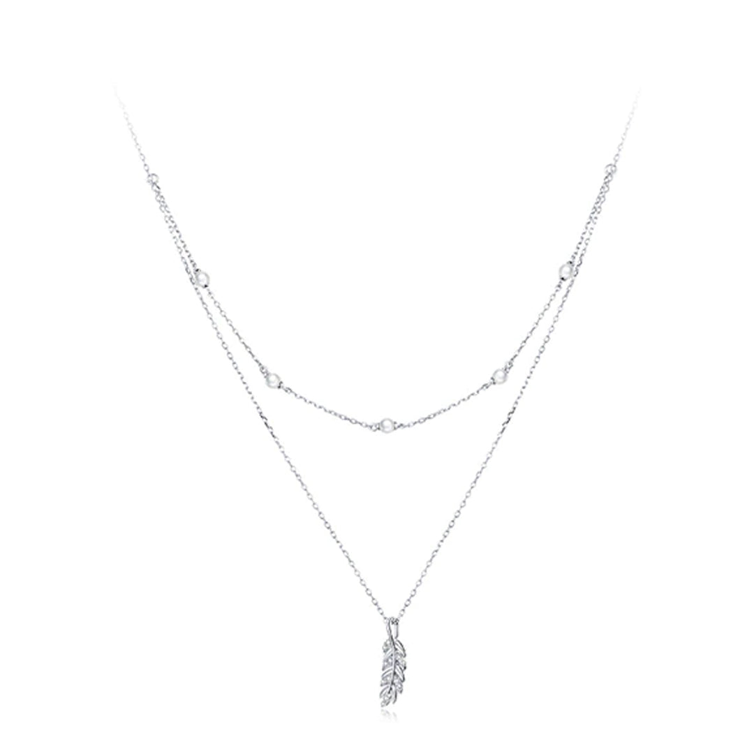 Collar de cadena de doble capa con colgante de espiga - Klouss - Chile - Mujer - Collar - 